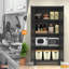 Armoire avec serrure, 2 portes, poignées en métal et tablettes réglables-1206569257