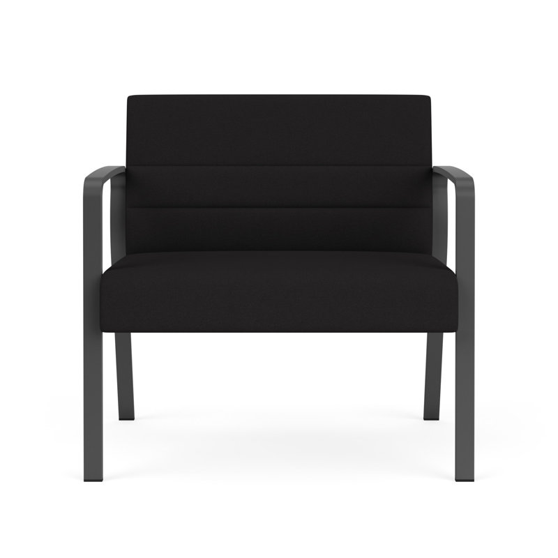 Chaise bariatique Waterfall, Gris anthracite, Portes ouvertes en tissu noir