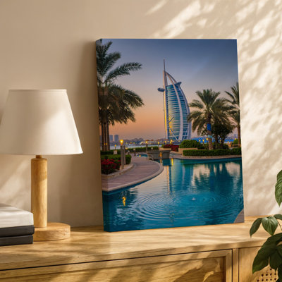 Canvas A Stunning View Of The Iconic Burj Al Arab In Wall Art Dubai Framed Against A Serene Twilight Sky Transitioning From Soft For Canvas Wall Art