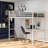 Metal Loft Bed Frame with Desk, Protective Guard Rails and Ladder-705503964