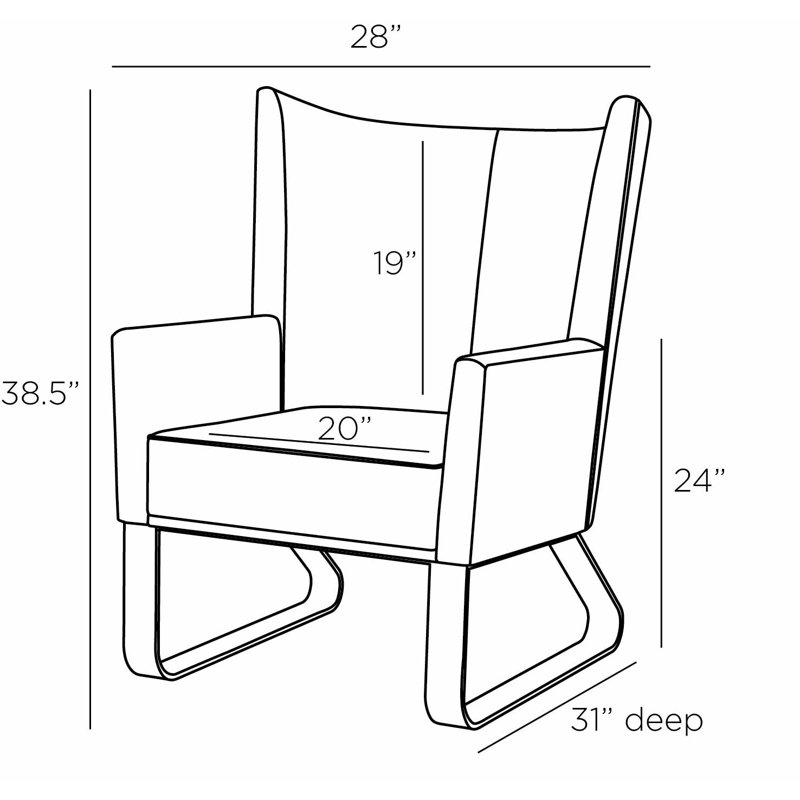 Bleu Wingback Chair