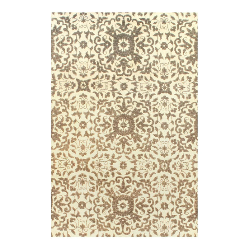Canvello Beige Modern Rug V.Silk Rug - 4'X6'