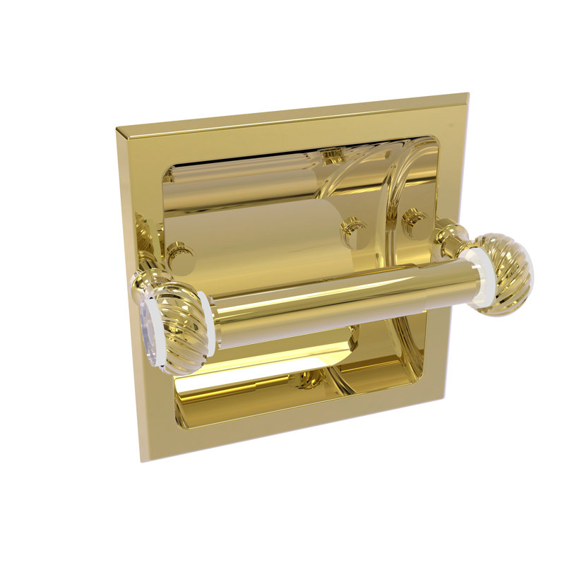 Porte-papier hygiénique encastré Jarrell Twisted accents, Laiton non laqué