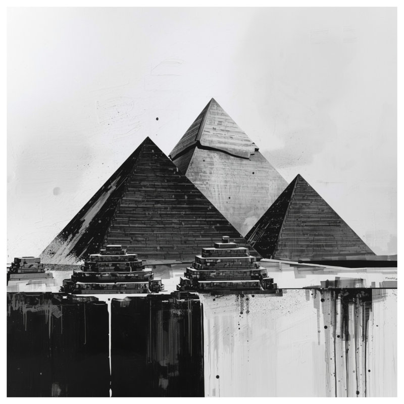 Couvertures noires Pyramids, L 60 po x H 80 po