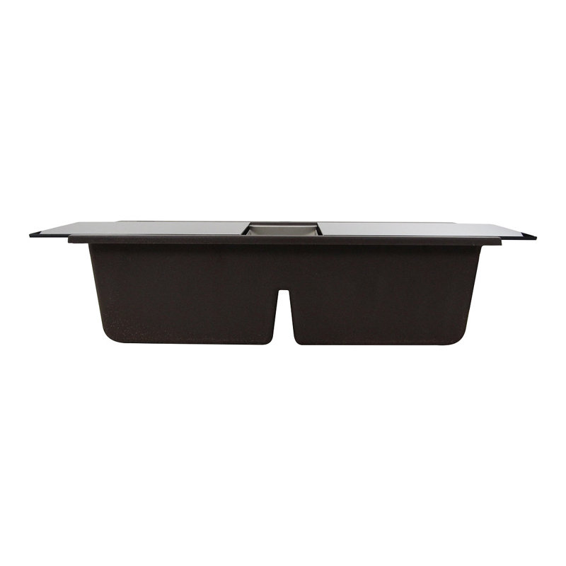 Plymouth 34'' L Double Basin Kitchen Sink, Brown