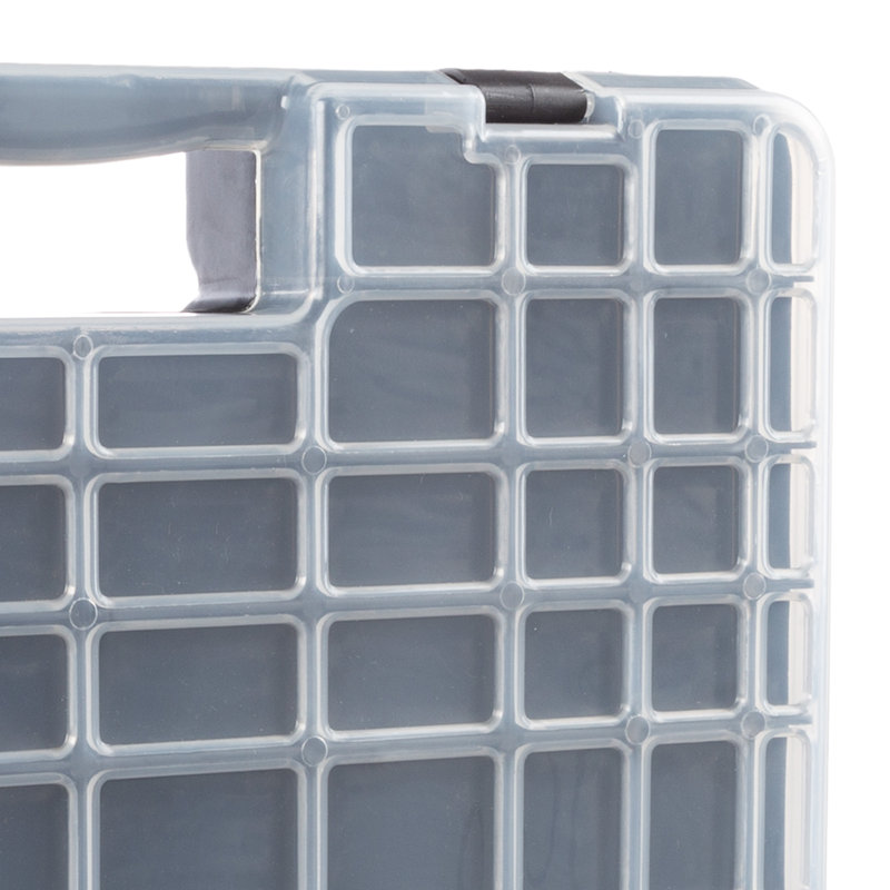 Stalwart 55-Comparment Small Lockable, Portable Toolbox Box for Office Supplies and Craft Storage