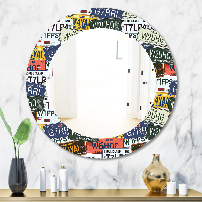 Plaques de licence US California - Miroir moderne, H 31,5 po x l po
