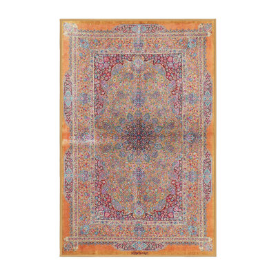 Tapis oriental orange / rouge