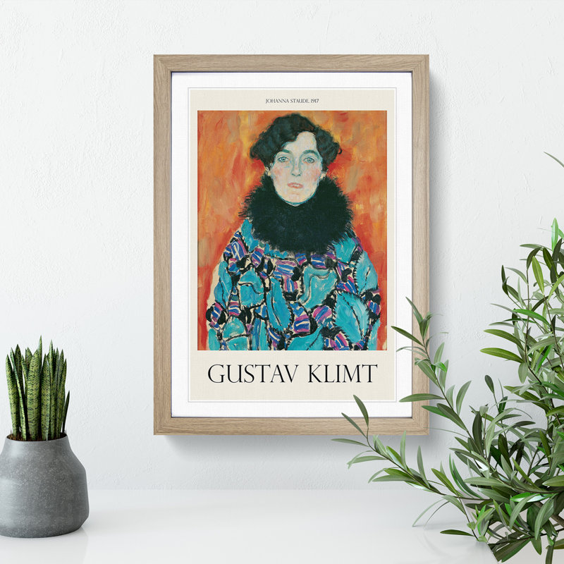 Johanna Staude by Gustav Klimt - Picture Frame Art Prints, Oak Framed, 36cm H x 27cm W x 2cm D