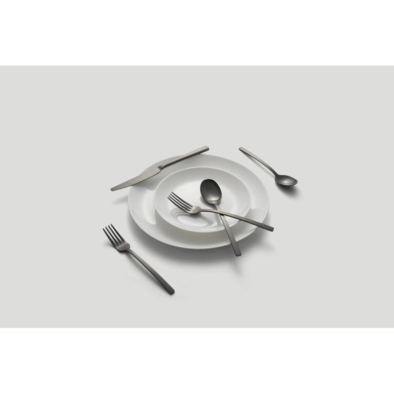 Cambridge Beacon Black Satin 20-Piece Flatware Set