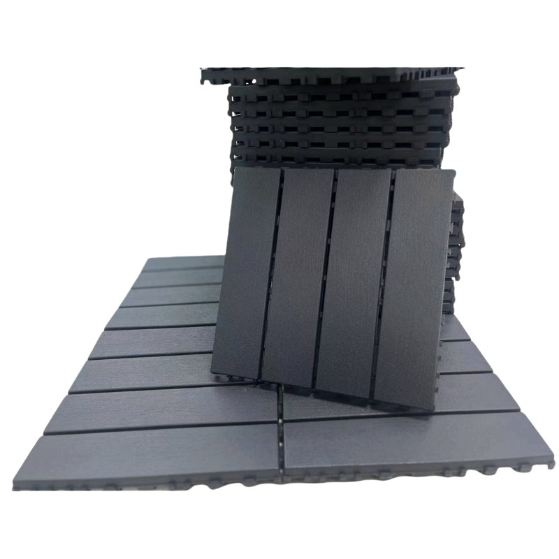 Carreaux de terrasse en plastique à emboîtement, paquet de 36 tuiles de patio, 12 po x 12 po carré extérieur imperméable à l'eau, toutes saisons, tuiles de patio pour terrasse de piscine, gris