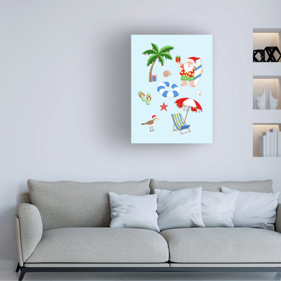 Art sur toile «Santa à la plage»