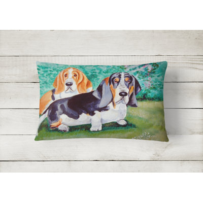 Basset Hound Outdoor Throw Pillow