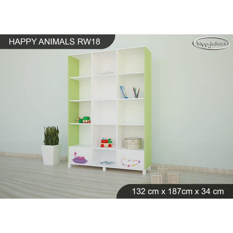 187cm H X 132cm W Kids Bookcase, Green