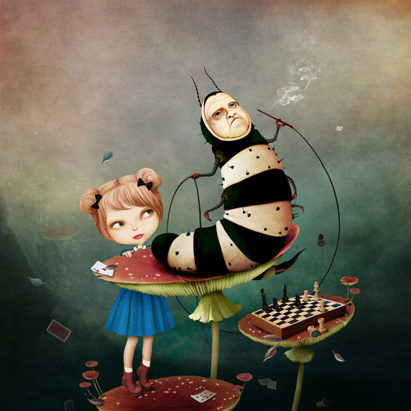 Caterpillar Wonderland by Ann_Mei - Wrapped Canvas Print, 30cm H x 30cm W x 3.8cm D