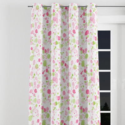 Rideaux Modern Modern - rosé et vert avec œillets - 1 panneau