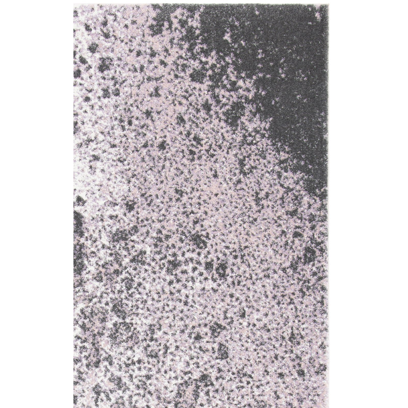 Tapis rose / gris à motif abstrait Brentley, Tapis de couloir 2 pi 3 po x 10 pi