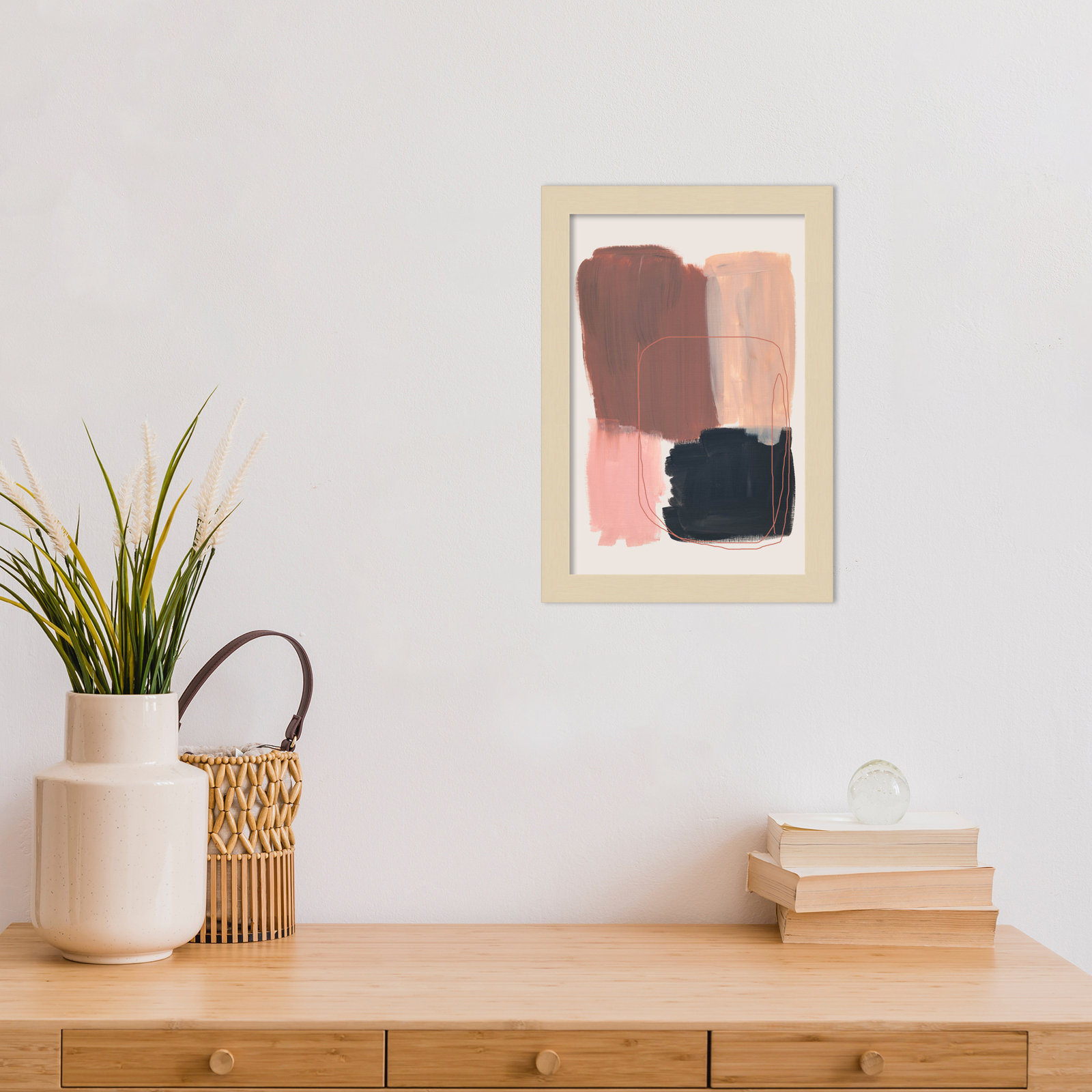 Rience "Abstract Brush Strokes 120" Print, 13" H x 9" W, Brown
