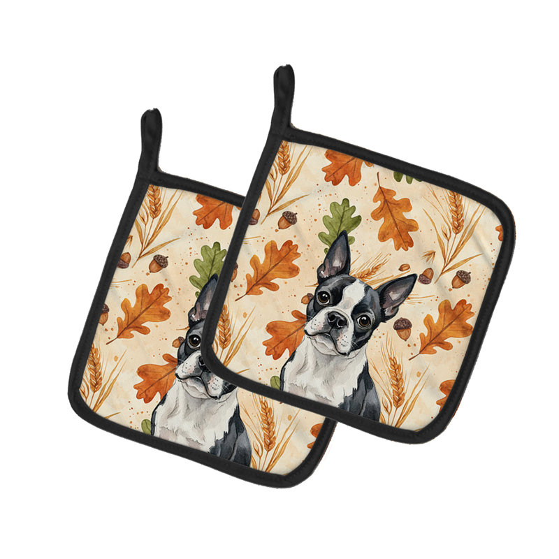 Paire de poignées Boston Terrier Heirloom Fall
