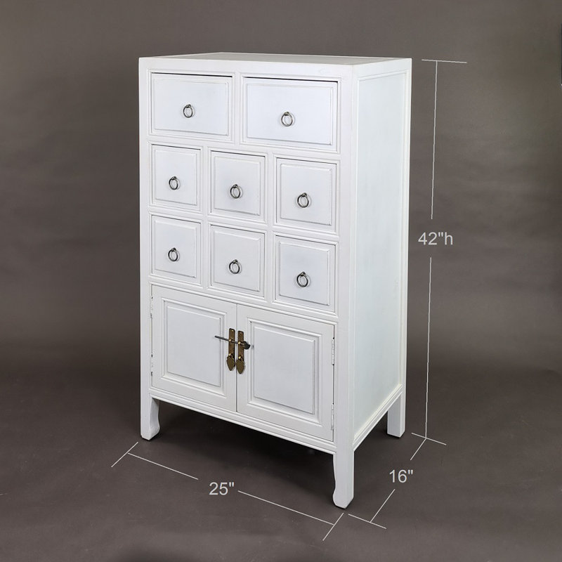 Commode d'appoint 8 tiroirs Rushmore, Blanc