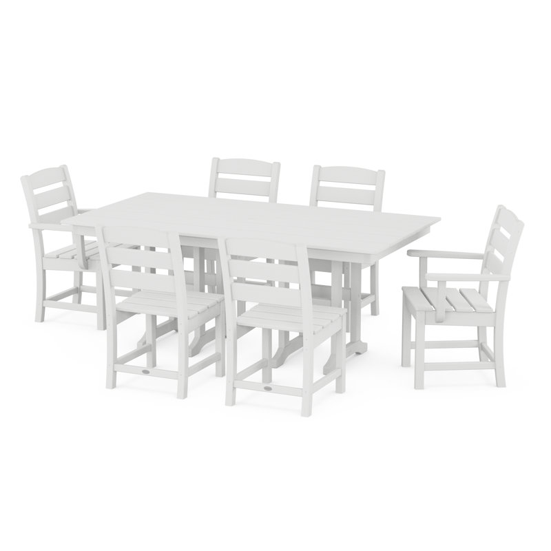 Lakeside 7-Piece Farmhouse Dining Set, White
