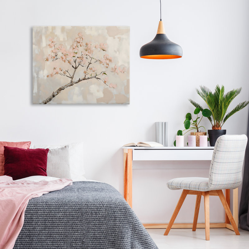 Branche de fleurs de cerisier en sourdine, design par Franklyn Gregory, H 16 po x l 20 po