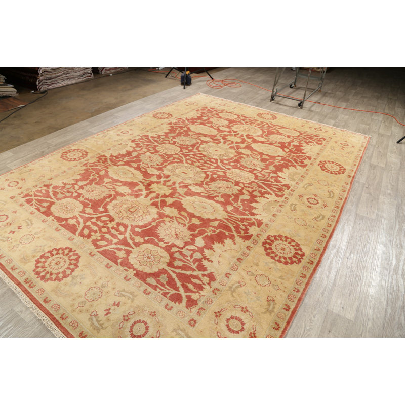Tapis beige / orange en laine noué à la main Raynolds Oushak