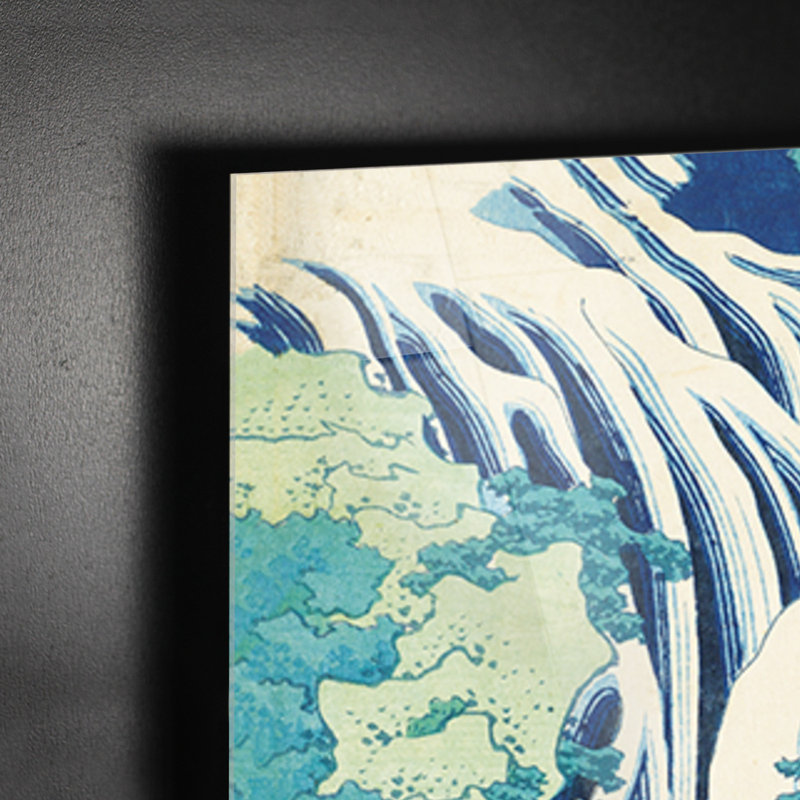 Kirifuri Waterfall on Mount Kurokami by Hokusai - Unframed Painting on Glass, 95cm H x 65cm W