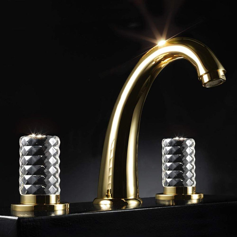 Kyros Widespread Bathroom Faucet, Polished Gold