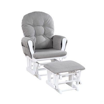 Glider And Ottoman Wood And Fabric