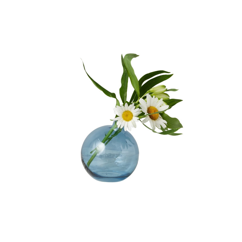 Vase sphérique en verre à bourgeons - Bleu marine, Marine