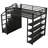 Versatile Metal Loft Bed With Integrated Storage Shelves, Cabinets, And Wardrobe For Enhanced Living And Working Spaces