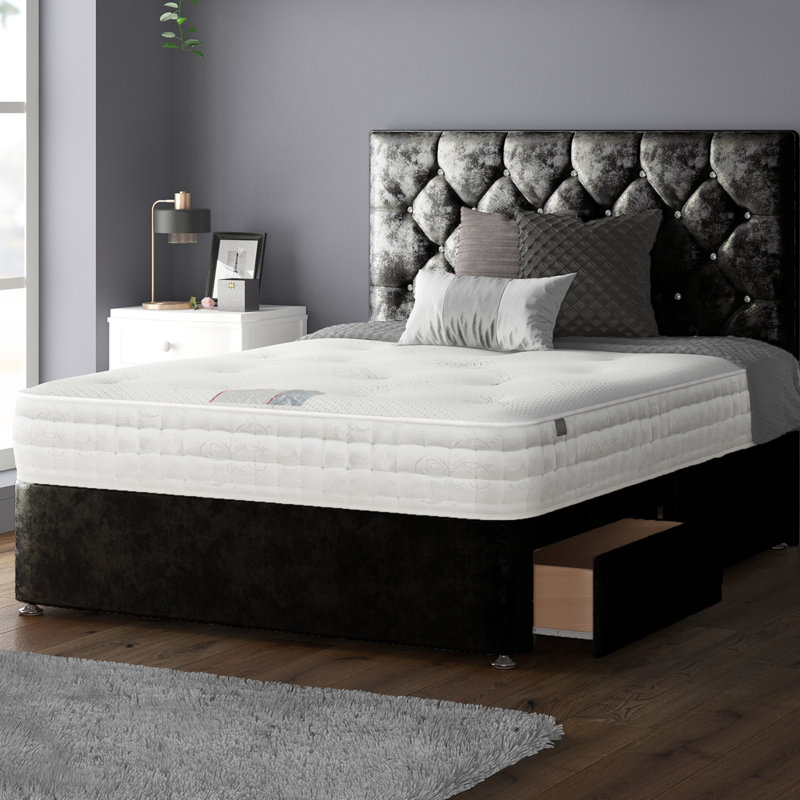 Farallones Upholstered Headboard, Black, Double (4'6)