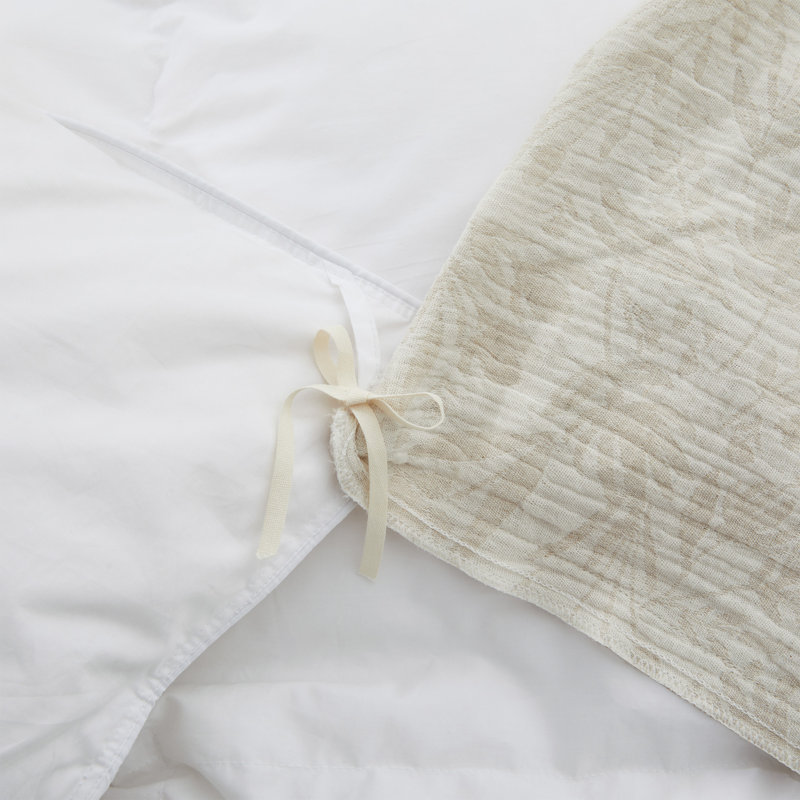 Lin - Ensemble de housse de couette texturé en mélange de coton, Housse de couette grand et 2 taies d'oreiller stan