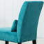Chaise d'appoint moderne en tissu chenille avec coussin bleu sarcelle et base, pieds en bois massif pour un siège stable