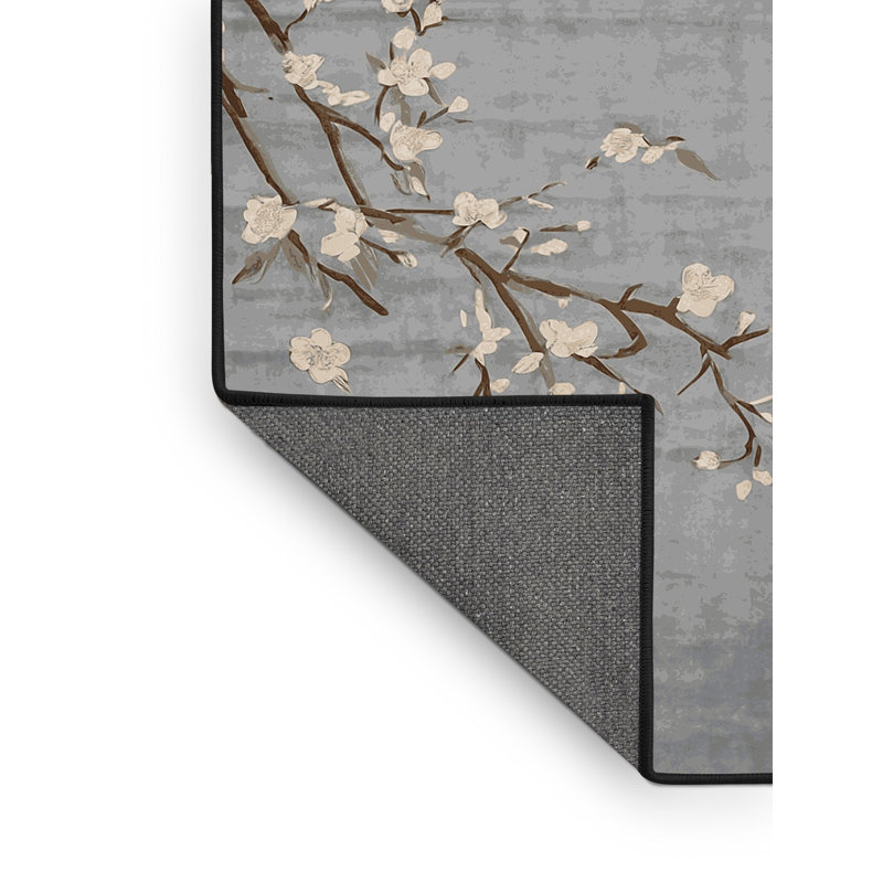 Tapis gris soyeux et moelleux, Rectangle 7 pi x 10 pi