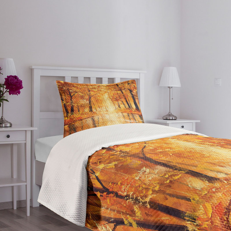 Twin White Quilted Bedspread Set with Pillow Sham