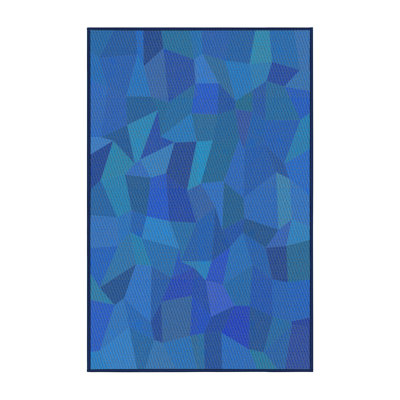 Tapis bleu/turquoise à motifs