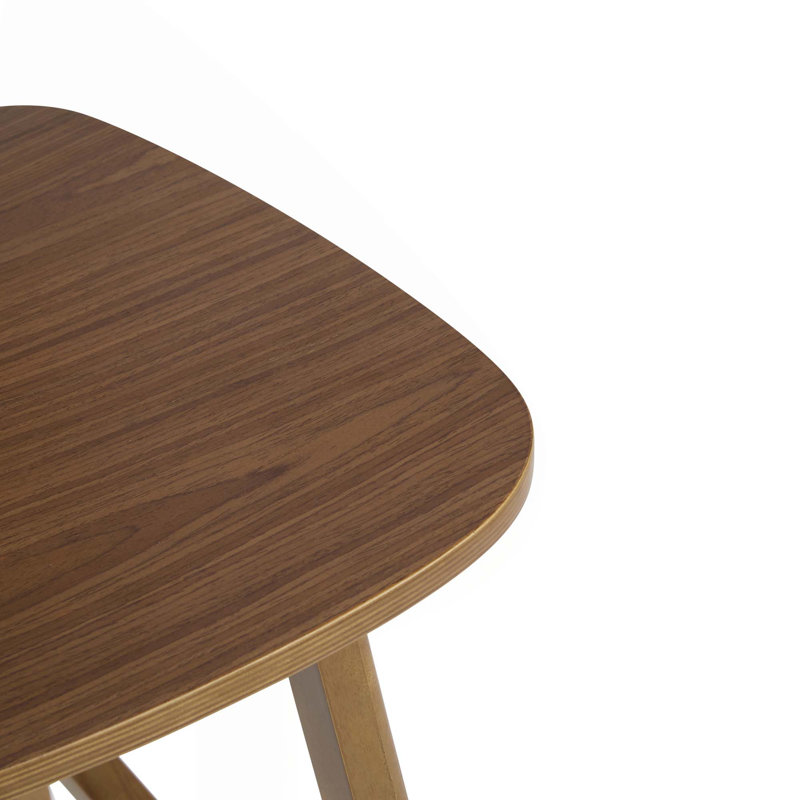 Tabouret de bar d'intérieur en bois avec repose-pieds (ensemble de 2), Brun