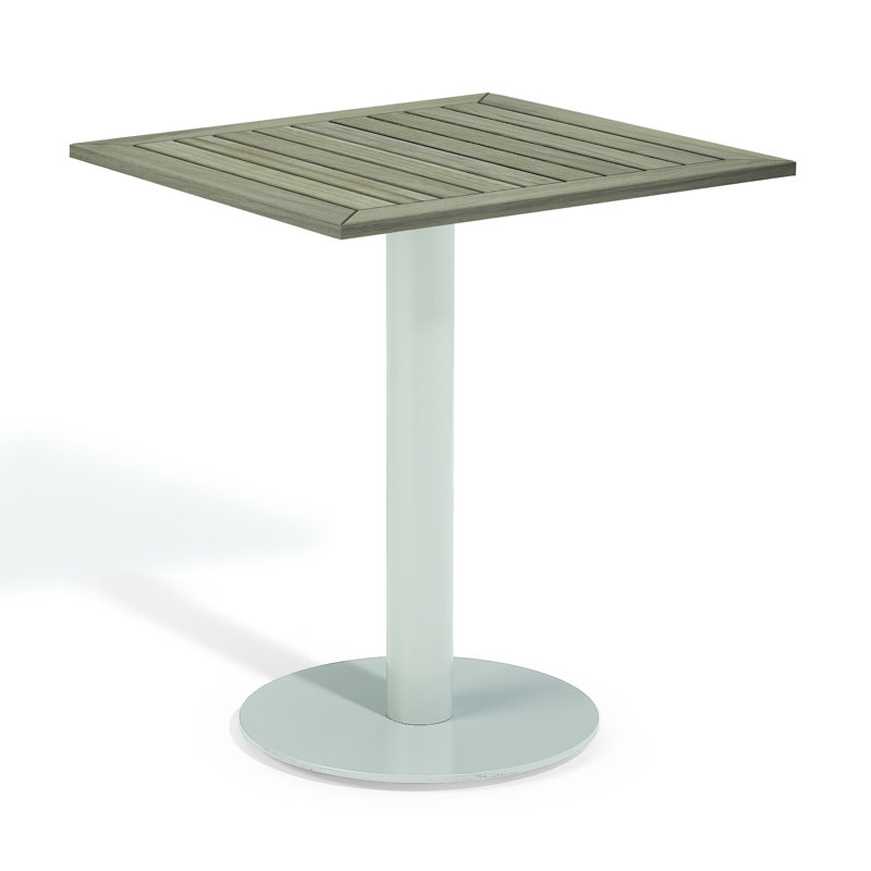 Travira Outdoor Square Bistro Table, Chalk, 38" W x 38" L x 29.5" H, Vintage Tekwood