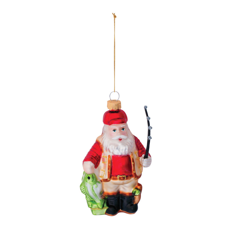 Ornement de pêche Père Noël