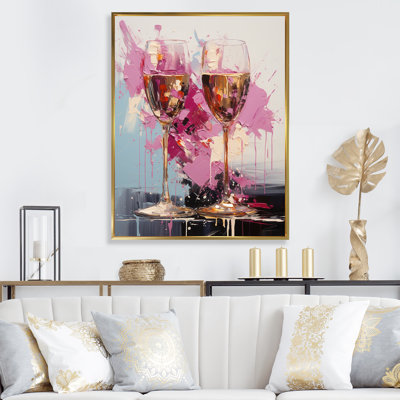 Bulles de champagne roses - Art mural champagne