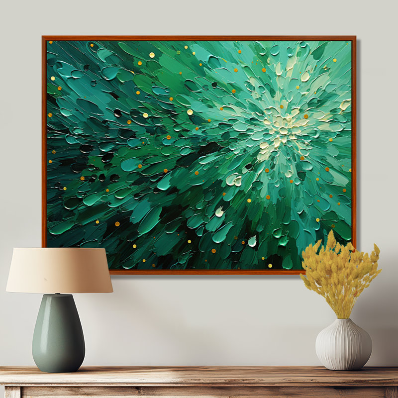 Décoration murale Emerald Euphoria II - Paysages abstraits, Reproduction avec cadre flottant, H 34 po x l 44 po, Brun