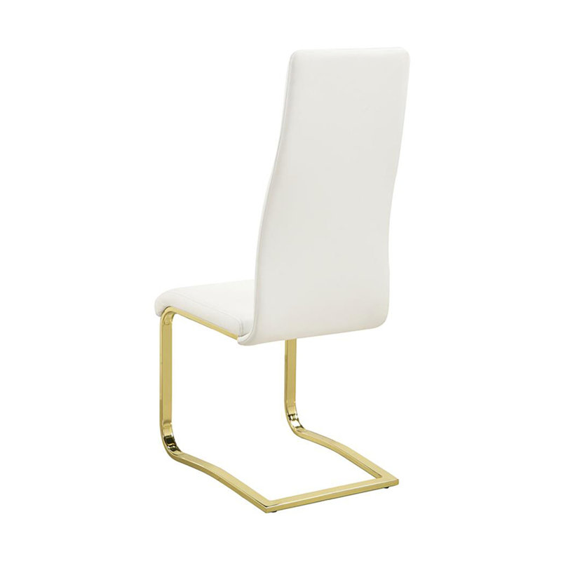 Chaise rembourrée, Doré, Blanc