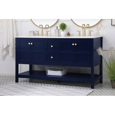 Krish 60'' Double Bathroom Vanity with Top