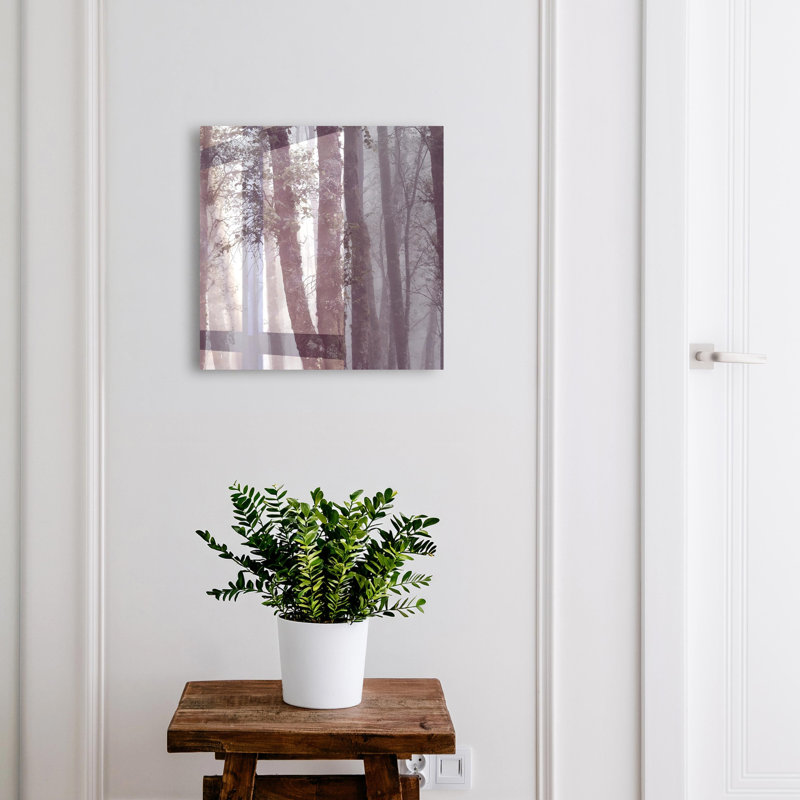 Key box for home, Opens to the right, 30x30x5, White, A misty forest full of mystery, 