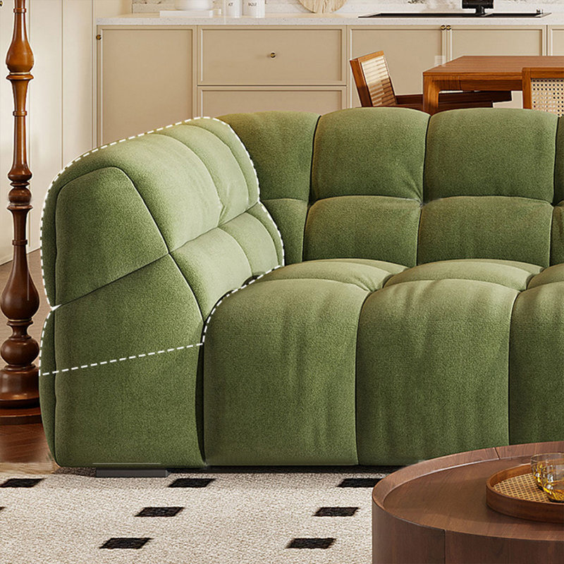 Coussin modulaire en polyester vert, H 26,77 po x l 106,3 po x P 37,4 po