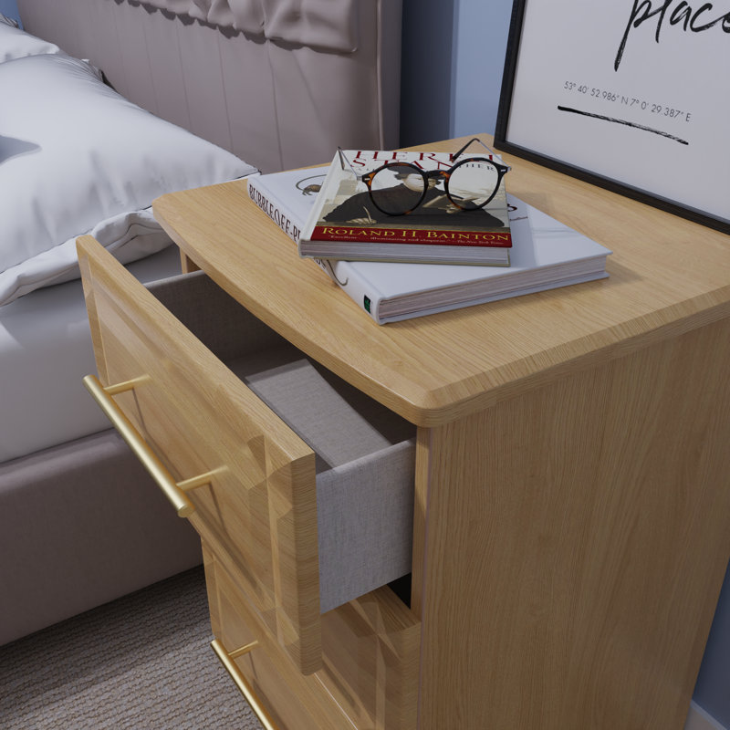 Fully Assembled Ludomila 2 Drawer Bedside Table