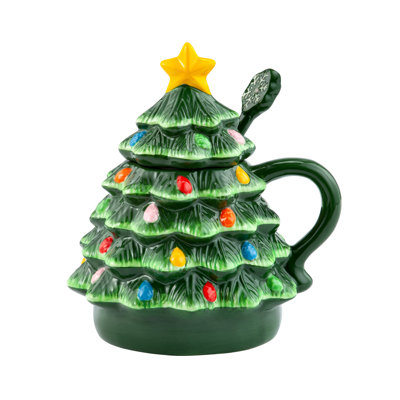 Lidded Nostalgic Tree Mug With Spoon