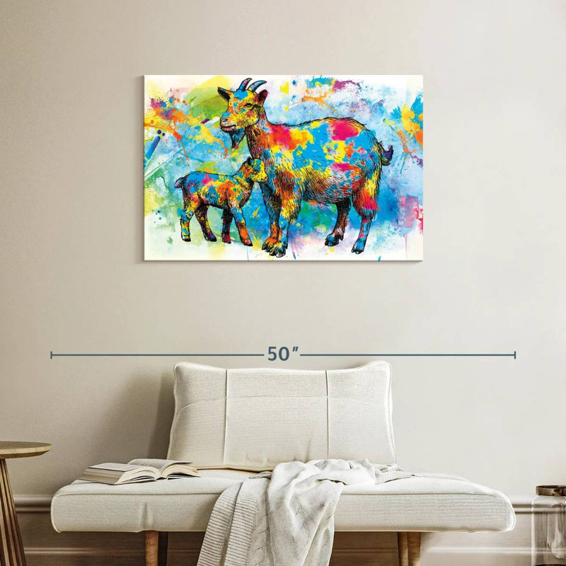 Goats Paint Splash, 24" H x 36" W